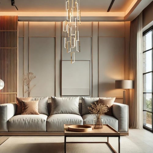 نجف مودرن 3 متر ذهبي لون الانارة 3اضاءات 400 واط