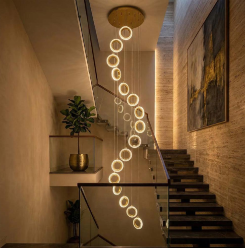 علاقي 16حلقة روز ذهبي لون الانارة 3اضاءات (125 واط...
