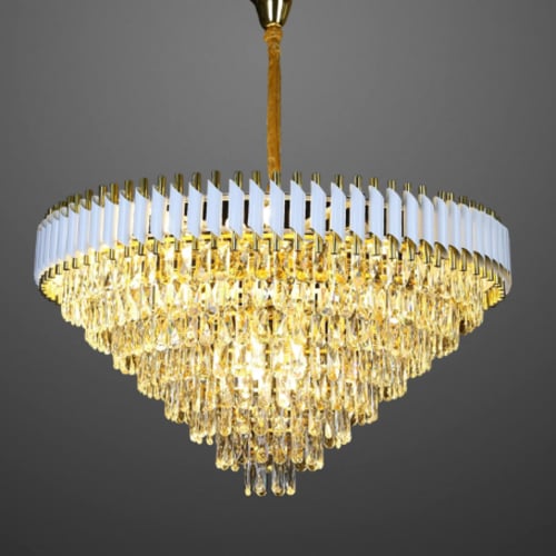 نجف مودرن مقاس 100 سم ابيض مع ذهبي