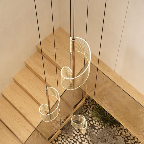 ثريا قبة معلقة مودرن أكلوريك ذهبيN