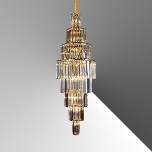 نجف قطعين كريستال ذهبي قطر 600 ارتفاع 1800 CM سم