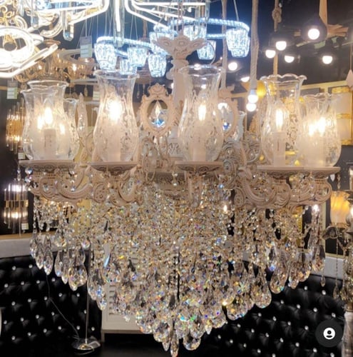 نجف نحاس 12 لمبه ابيض