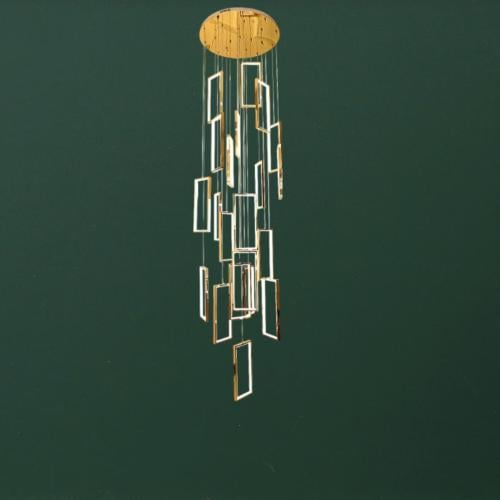 نجف مودرن 3 متر ذهبي لون الانارة 3اضاءات 400 واط