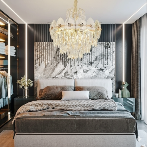 ثريات سقف مقاس 50 سم مودرن كريستال ستايل اوروبي