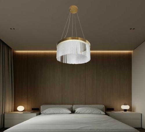 علاقي مودرن دائري مقاس 40 سم ذهبي 3 اضاءات واط 55...