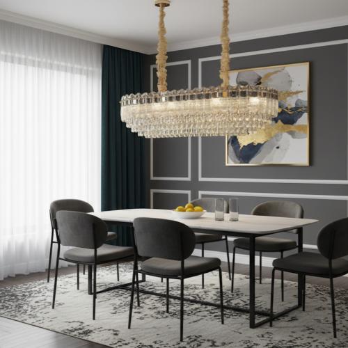 نجف سقف مودرن مقاس 60سم مستطيل مقاس 120سم ذهبي مع...