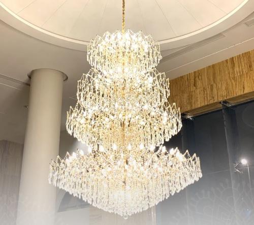 نجف كرستال ذهبي اربعه ادوار قطر 150 سم +قطر 100سم...