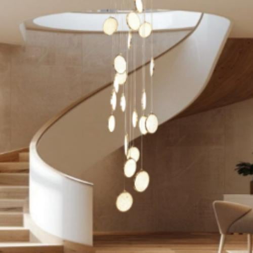 نجف مودرن 3 متر ذهبي لون الانارة 3اضاءات 250 واط