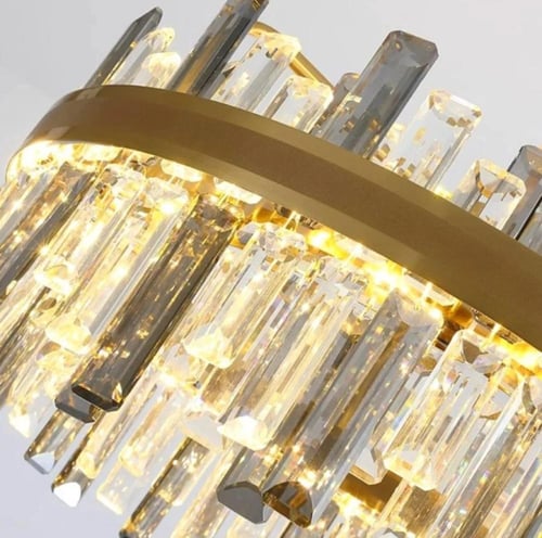 ثريا ليد كريستال ذهبي قطر 80 سم