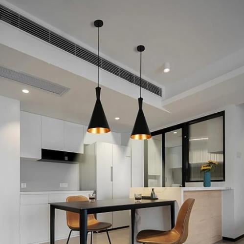 Modern black and gold socket E27