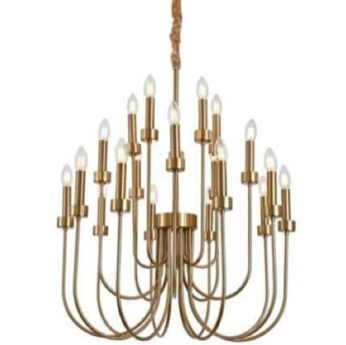 ثريات سقف شمعية كلاسيك ذهبي 16 لمبة