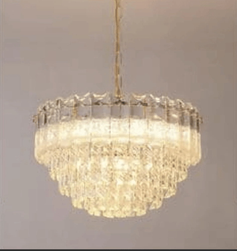 نجف سقف مودرن مقاس 80سم ذهبي مع كريستال شفاف