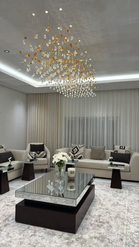 ثريا مستطيل طول180سم وعرض65سم عسلي مع شفاف