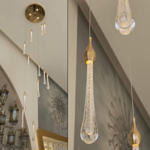 ثريا قبه كريستال بقاعدة ذهبيةN