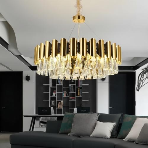 ثريات سقف مقاس 80 سم مودرن كريستال ذهبي ستايل اورو...