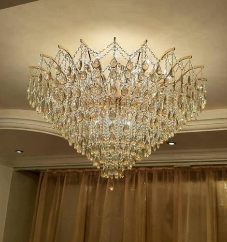 نجفكرستال 36 لمبه ذهبي E14 قطر 120سم