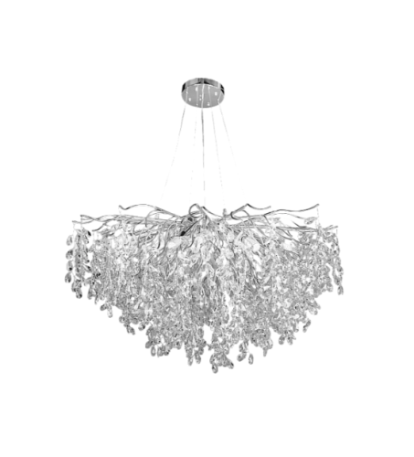 نجف مودرن فضي + شفاف E14*15