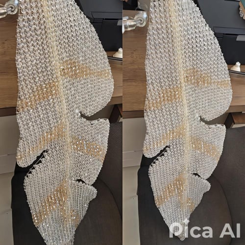 ورقة شجر طول متر شفاف مع عسلي حبوب كرستال لامع