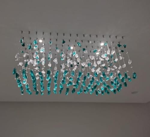 ثريا مستطيل طول 120سم وعرض 80سم لون اخضر و شفاف