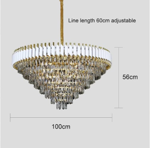 نجف مودرن مقاس 100 سم ابيض مع ذهبي