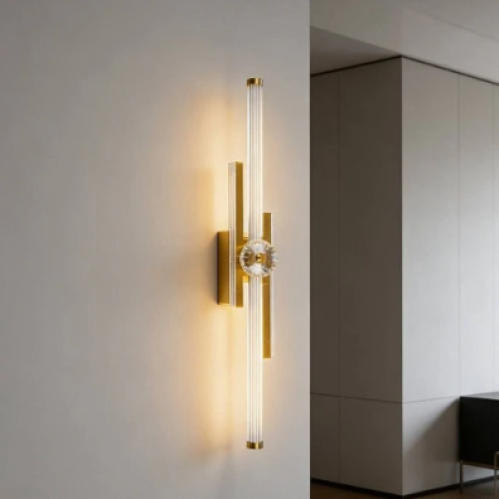 Modern olive-colored applique, yellow lighting col...