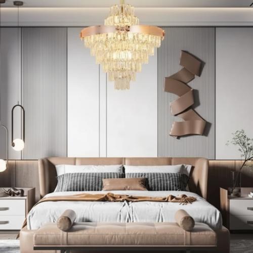 ثريات سقف مقاس 45 سم مودرن كريستال ذهبي ستايل اورو...