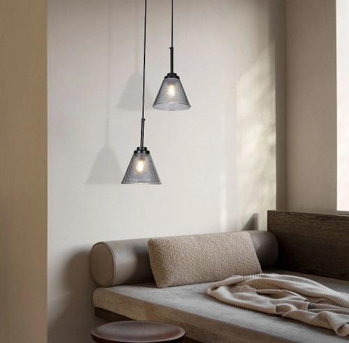 علاقي ثنائي مودرن اسود E27*2L
