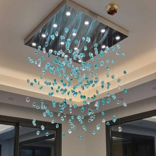 ثريا مربع طول70 سم وعرض70 سم اخضر فيروزي