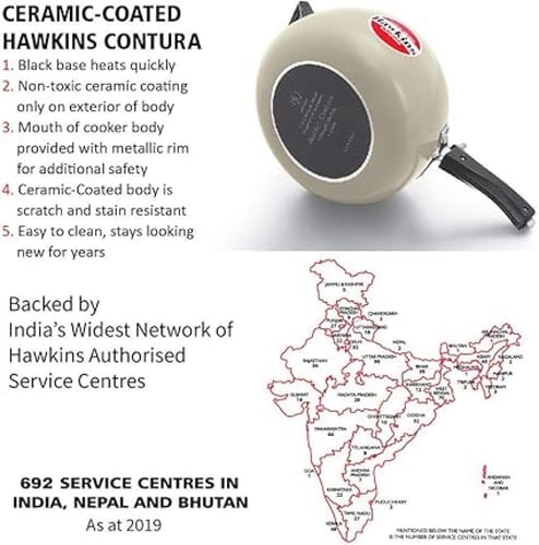 طنجرة ضغط هاوكينز كونتورا مطلية بالسيراميك بسمك 3....