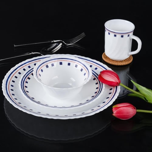 طبق حلوى دينكس أوبال، ٨.٥ بوصة، تصميم مربع | طقم م...