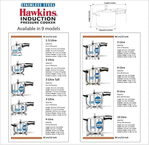قدر ضغط هاوكينز فيريتي 100% من الفولاذ المقاوم للص...