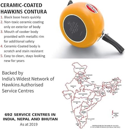 طنجرة ضغط هاوكينز كونتورا مطلية بالسيراميك بسمك 3....