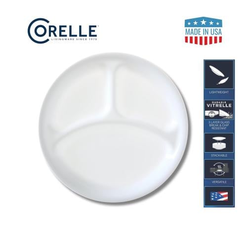 كورللي طبق تقديم مقسم مقاس 10-1/4 بوصة مصنوع من أف...