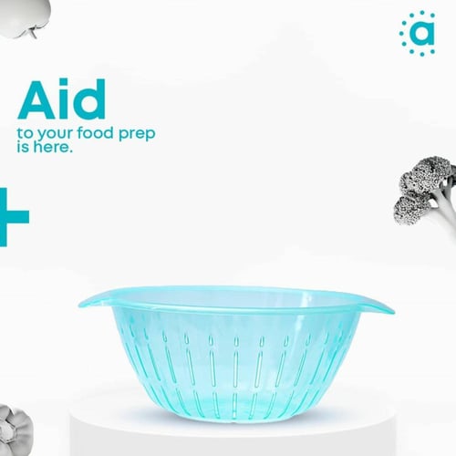 طقم مصفاة بلاستيكية ووعاء خلط من قطعتين، سلة 25 سم...