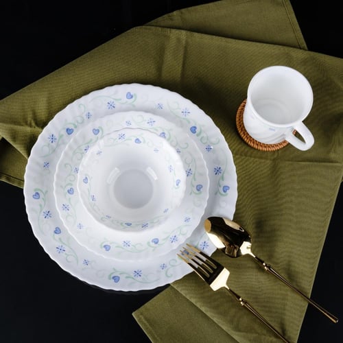 طبق حساء دينكس أوبال، ٩.٥ بوصة، بتصميم زهور | طقم...