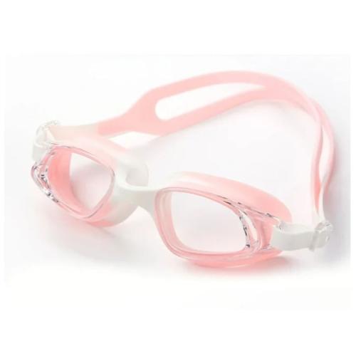 نظارة سباحة لون وردي وأبيض كبار