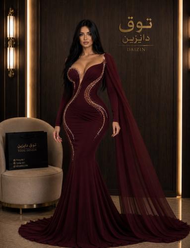 فستان عنابي
