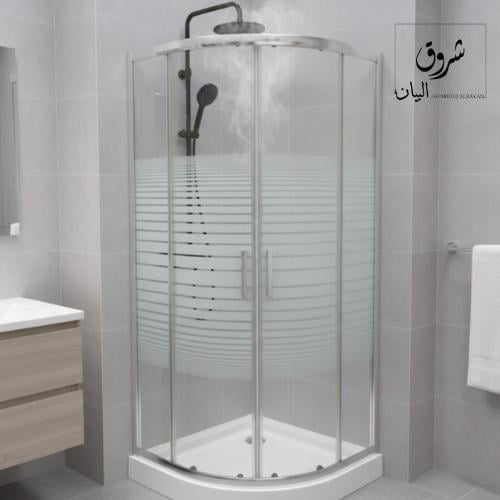 كابينة شاور زجاج مخطط زاوية متعدد القياسات.