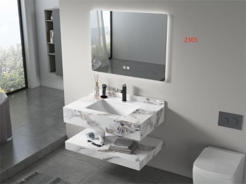 مغاسل رخاميه بعده الوان ومقاسات مع مرايا 2 اضاءه L...