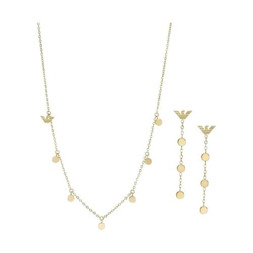 طقم إمبوريو أرماني سينتيمنتال نسائي ذهبي (سلسال +...