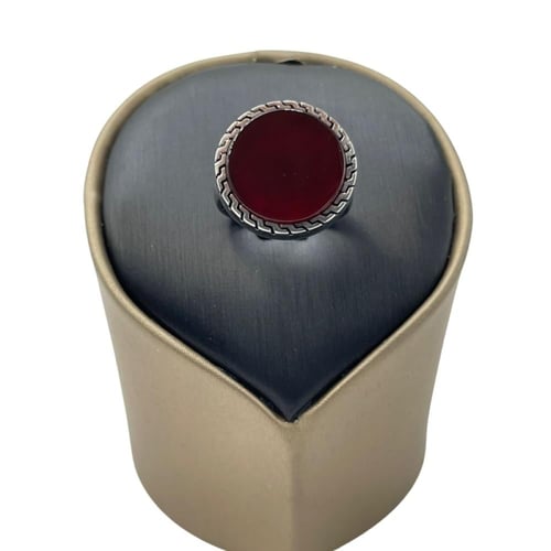 خاتم ملكي فضة عيار 925 متوج بحجر الأونيكس