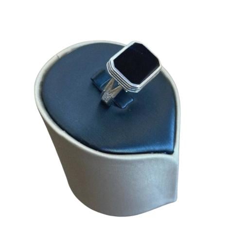 خاتم ملكي فضة عيار 925 متوج بحجر الأونيكس