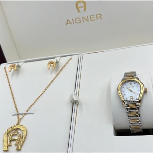 طقم آغنر ساعة وسلسال وأقراط