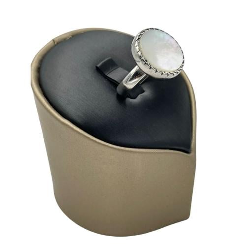 خاتم ملكي فضة عيار 925 متوج بحجر الأونيكس