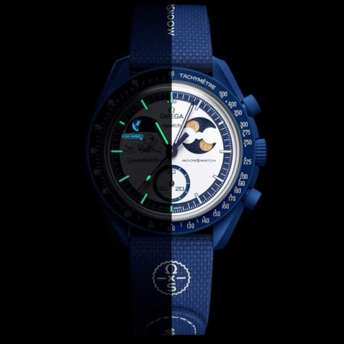 ساعة أوميغا × سواتش مهمة إلى مراحل الأرض مون شاين...