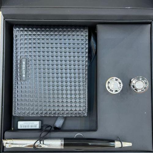 طقم قلم + كبك + محفظة ماركة بوليس