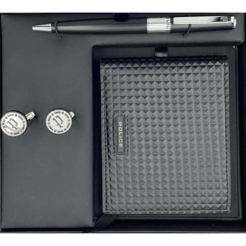 طقم قلم + كبك + محفظة ماركة بوليس