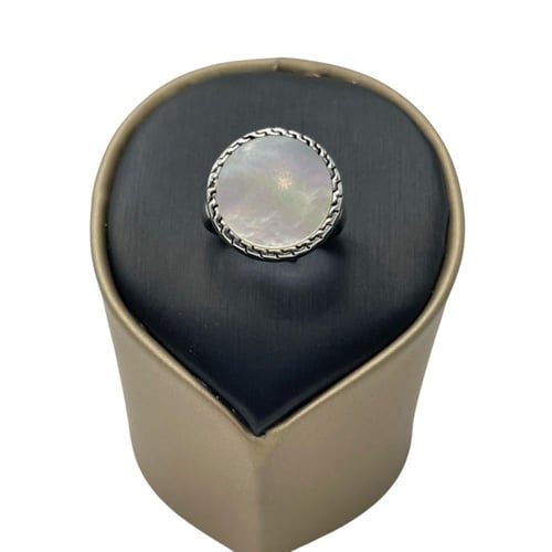 خاتم ملكي فضة عيار 925 متوج بحجر الأونيكس