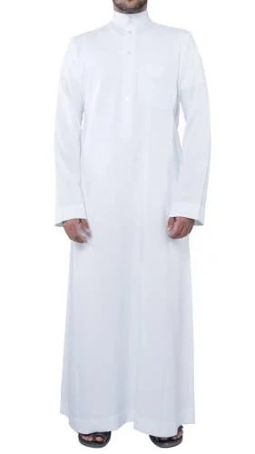 ثوب ابيض مخلوط قماش كوري
