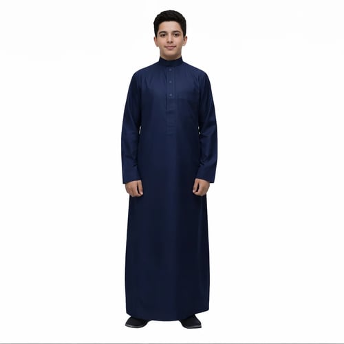 ‏ثوب ملون شبابي قماش كوري راقي الرقبة سادة و اليد...